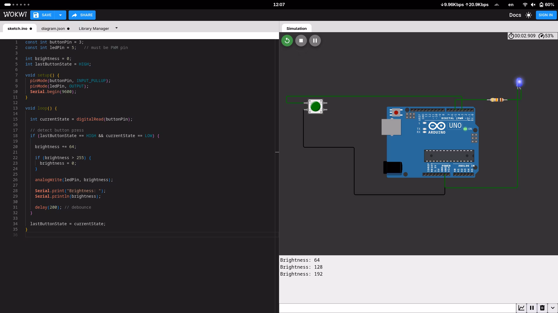 Through the Arduino